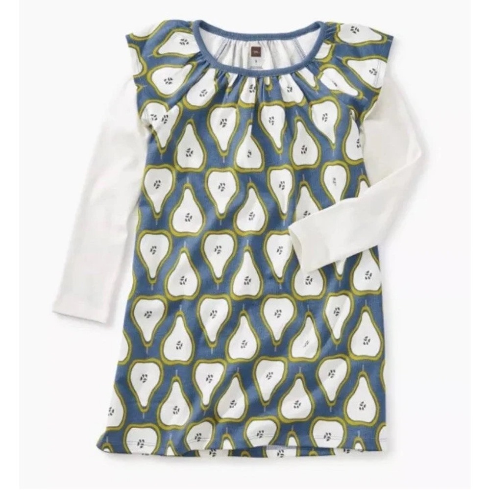 Tea‎ Collection Printed Layered Flutter Dress in Peck of Pears size 6